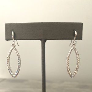 Rhodium and pave crystal earrings